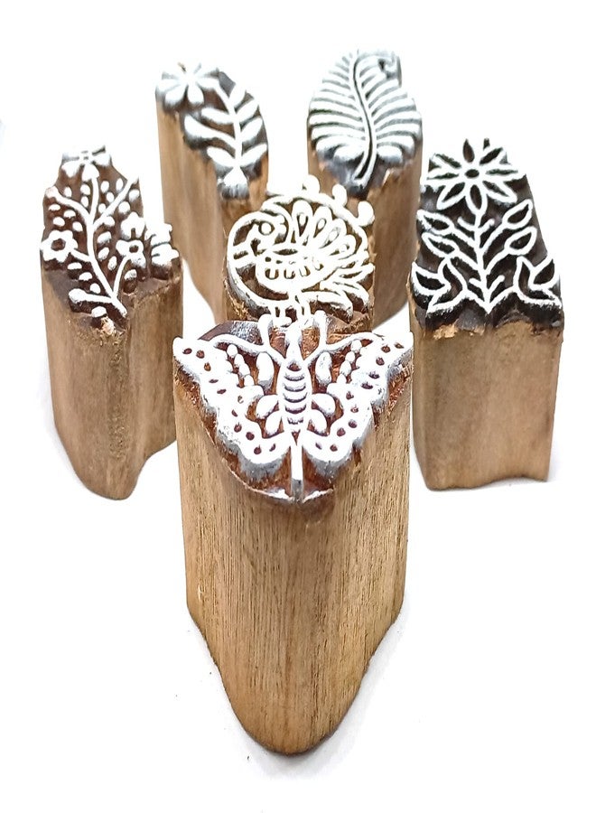 MasterLock Wooden Printing Blocks Butterfly Peacock flower Petal Printing Blocks - Image 2
